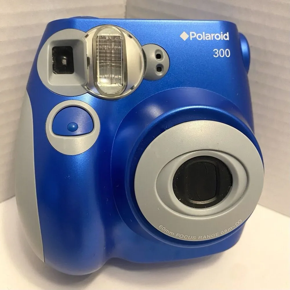 Polaroid 300 Blue Instax Mini Instant Camera With Film, Batteries Tested Works